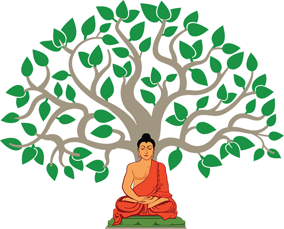 Buddha sitting under the Bodhi Tree