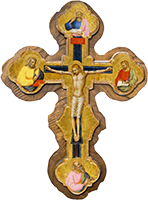 Icon of Jesus on the cross with the four gospel authors
