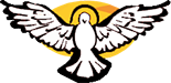 A white dove representing the Holy Spirit