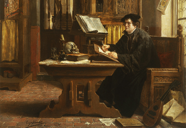 Martin Luther in his study