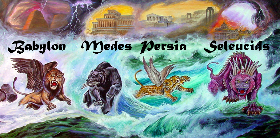 Daniel's dream of the Four Beasts, representing Babylon, Medes, Persia, and the Seleucids