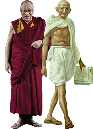 Mohandas Gandhi and the Dalai Lama