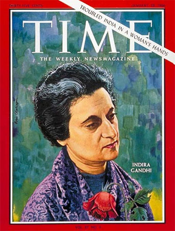 Indira Gandhi on the cover of Time magazine
