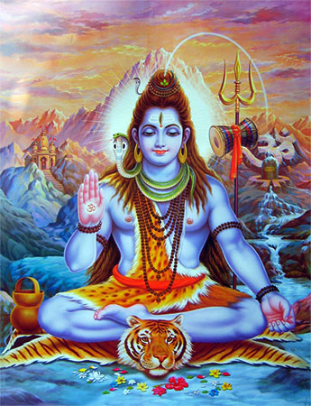 Shiva meditating on Mt. Kailash