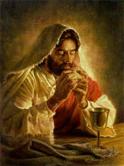 Jesus Blesses the Bread and Wine