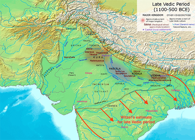 Map: Late Vedic Period
