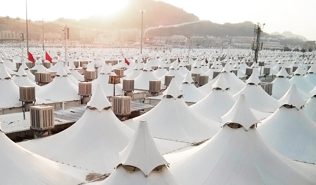 Air-conditioned tents at Mina
