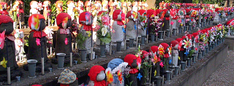 Statues of Jizo associated with Mizuko Kuyo