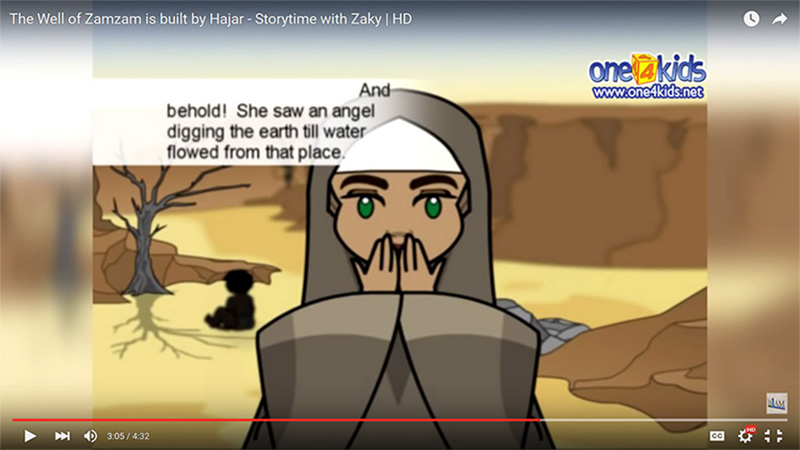 Click for video of Hajar finding the Zam Zam Well